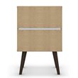 Pemberly Row 2-Drawer Mid-Century Solid Wood End Table in White/Yellow