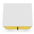 Pemberly Row 2-Drawer Mid-Century Solid Wood End Table in White/Yellow