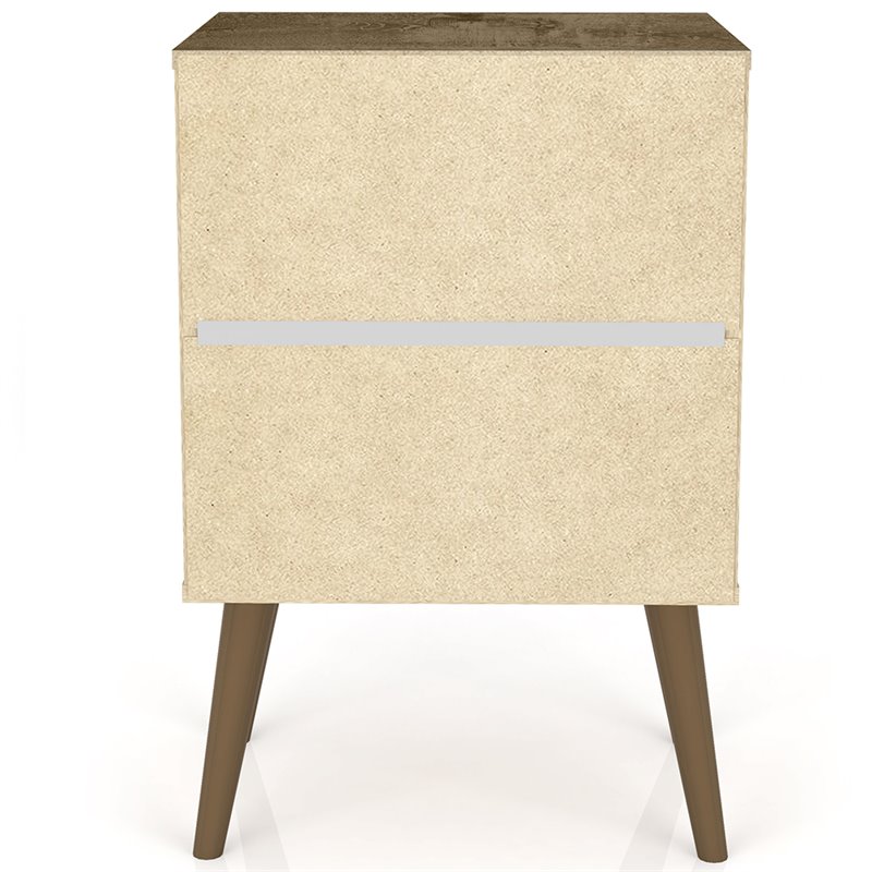 Pemberly Row 1-Drawer Transitional Solid Wood Nightstand in Yellow/Rustic Brown