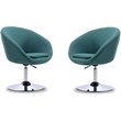 Pemberly Row Adjustable Height Modern Fabric Accent Chair in Sky Blue (Set of 2)