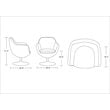 Pemberly Row Contemporary Faux Leather Swivel Accent Chair in White