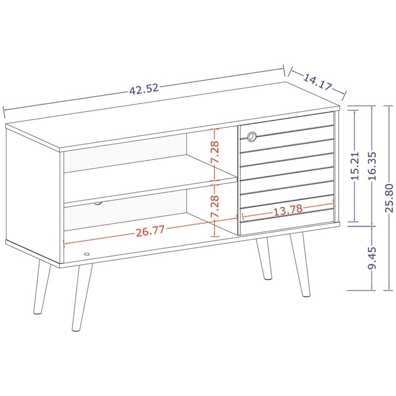 Pemberly Row Mid-Century Wood TV Stand for TVs up to 46