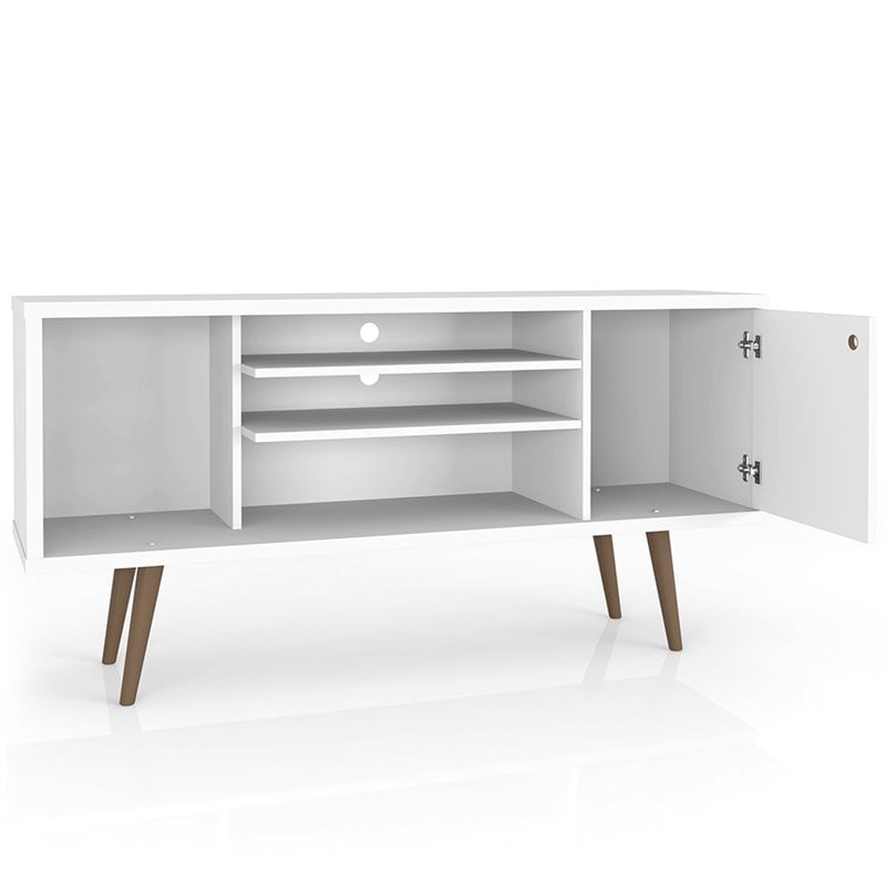 Pemberly Row Mid-Century Solid Wood TV Stand for TVs up to 50