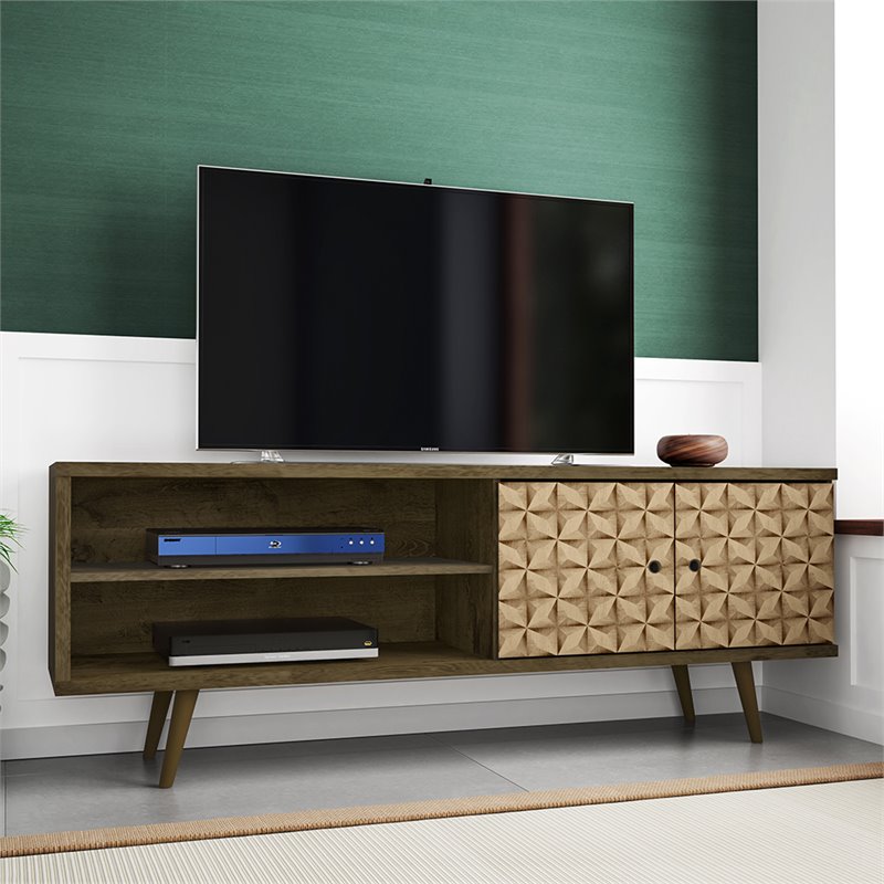 Pemberly Row Mid-Century Solid Wood TV Stand for TVs up to 60