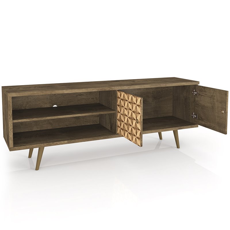 Pemberly Row Mid-Century Solid Wood TV Stand for TVs up to 60