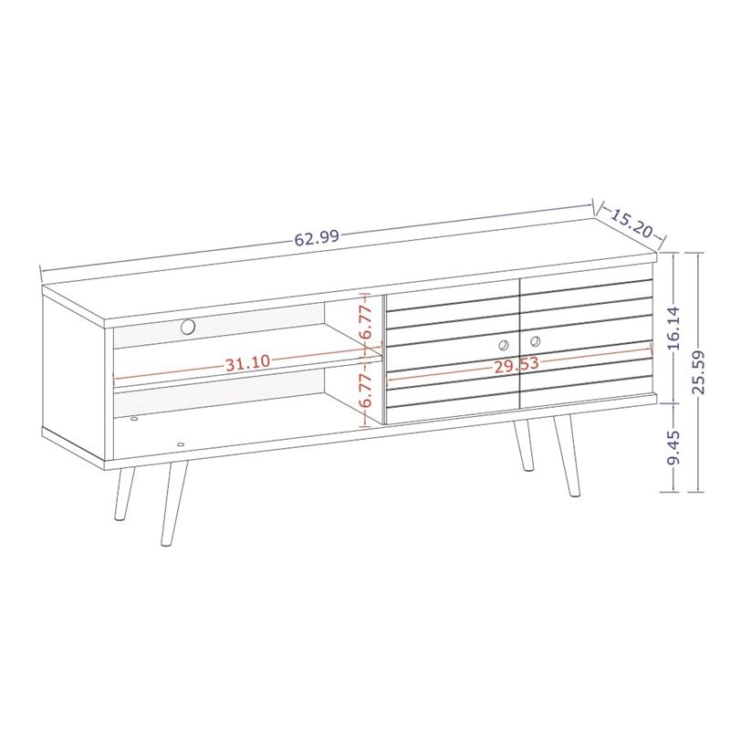 Pemberly Row Solid Wood TV Stand for TVs up to 60
