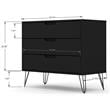 Pemberly Row 3-Drawer Mid-Century Wood Dresser with Metal Legs in Black