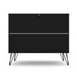 Pemberly Row 3-Drawer Mid-Century Wood Dresser with Metal Legs in Black