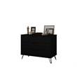 Pemberly Row 3-Drawer Mid-Century Wood Dresser with Metal Legs in Black