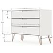 Pemberly Row 3-Drawer Mid-Century Wood Dresser with Metal Legs in White