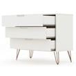 Pemberly Row 3-Drawer Mid-Century Wood Dresser with Metal Legs in White