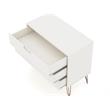 Pemberly Row 3-Drawer Mid-Century Wood Dresser with Metal Legs in White