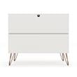 Pemberly Row 3-Drawer Mid-Century Wood Dresser with Metal Legs in White