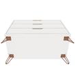 Pemberly Row 3-Drawer Mid-Century Wood Dresser with Metal Legs in White