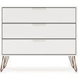 Pemberly Row 3-Drawer Mid-Century Wood Dresser with Metal Legs in White