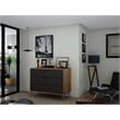 Pemberly Row 3-Drawer Mid-Century Wood Dresser in Textured Gray/Natural