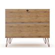 Pemberly Row 3-Drawer Mid-Century Wood Dresser in Textured Gray/Natural