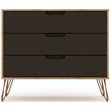 Pemberly Row 3-Drawer Mid-Century Wood Dresser in Textured Gray/Natural