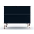 Pemberly Row 3-Drawer Mid-Century Wood Dresser in Tatiana Midnight Blue