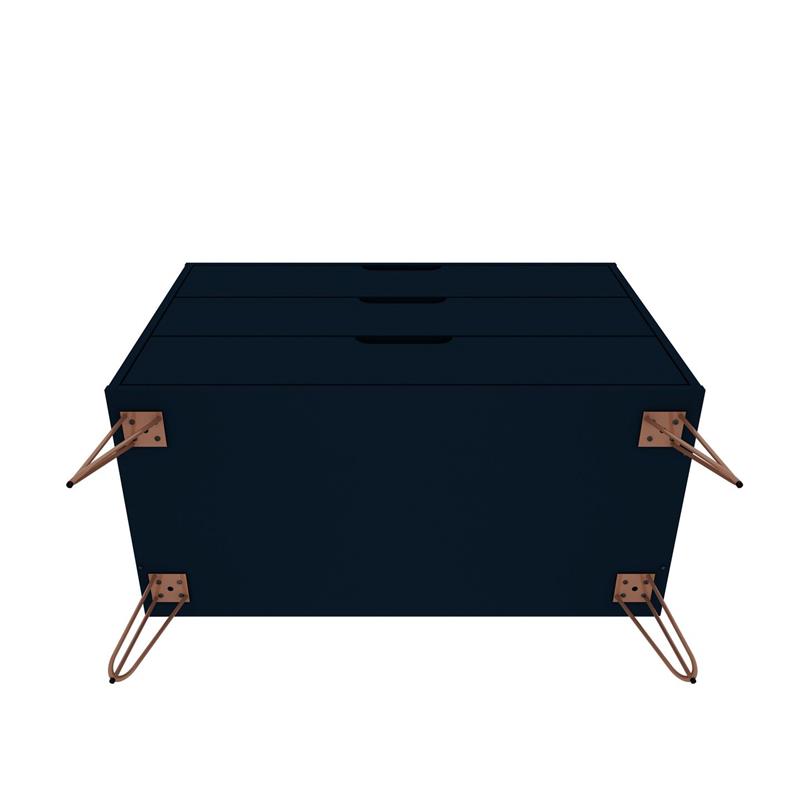 Pemberly Row 3-Drawer Mid-Century Wood Dresser in Tatiana Midnight Blue
