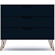 Pemberly Row 3-Drawer Mid-Century Wood Dresser in Tatiana Midnight Blue