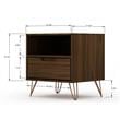 Pemberly Row 1-Drawer Mid-Century Engineered Wood Nightstand in Brown