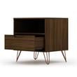 Pemberly Row 1-Drawer Mid-Century Engineered Wood Nightstand in Brown