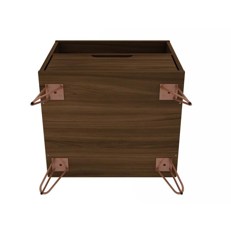 Pemberly Row 1-Drawer Mid-Century Engineered Wood Nightstand in Brown
