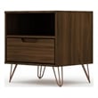Pemberly Row 1-Drawer Mid-Century Engineered Wood Nightstand in Brown
