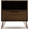 Pemberly Row 1-Drawer Mid-Century Engineered Wood Nightstand in Brown