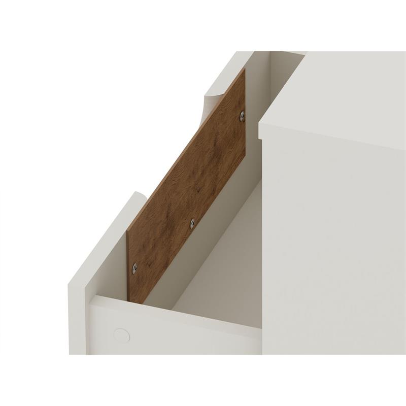 Pemberly Row 1-Drawer Mid-Century Engineered Wood Nightstand in Off White