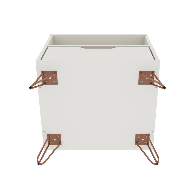 Pemberly Row 1-Drawer Mid-Century Engineered Wood Nightstand in Off White