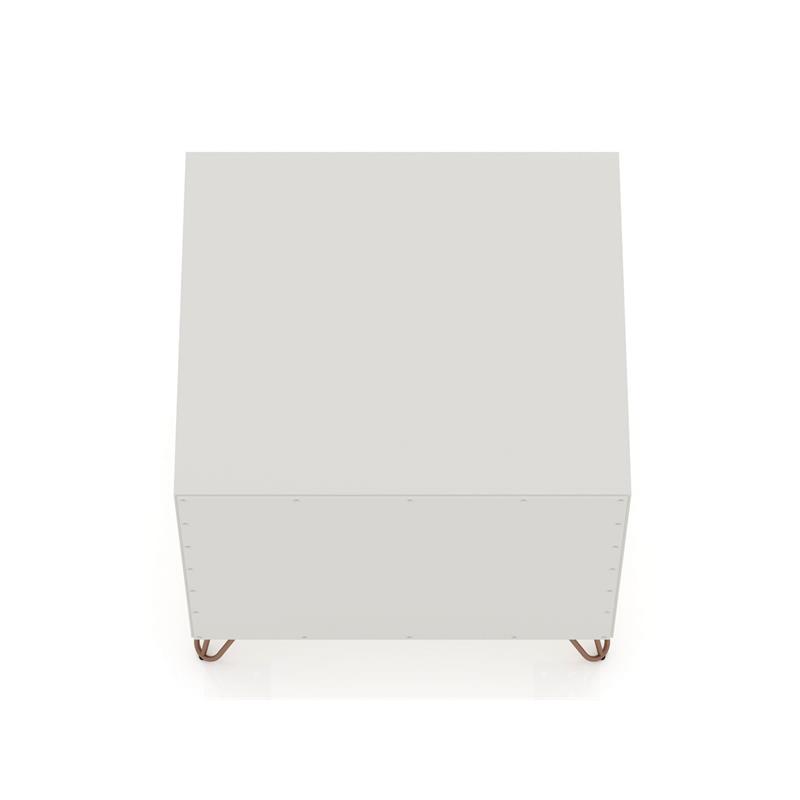 Pemberly Row 1-Drawer Mid-Century Engineered Wood Nightstand in Off White