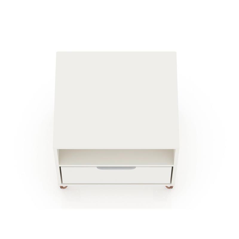 Pemberly Row 1-Drawer Transitional Engineered Wood Nightstand in White