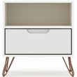 Pemberly Row 1-Drawer Transitional Engineered Wood Nightstand in White