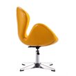 Pemberly Row Faux Leather Accent Chair with 4 Spider Legs in Yellow (Set of 2)