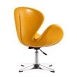 Pemberly Row Faux Leather Accent Chair with 4 Spider Legs in Yellow (Set of 2)