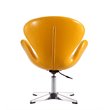 Pemberly Row Faux Leather Accent Chair with 4 Spider Legs in Yellow (Set of 2)