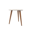 Pemberly Row Contemporary Solid Wood End Table in White Gloss/Brown