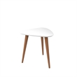 Pemberly Row Contemporary Solid Wood End Table in White Gloss/Brown