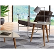 Pemberly Row Contemporary Solid Wood End Table in White Gloss/Brown