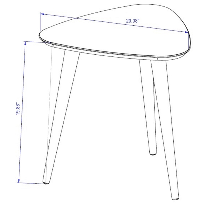 Pemberly Row Contemporary Solid Wood End Table in White Gloss/Brown