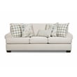 Pemberly Row Round Traditional Fabric Arm Sofa With Pillows in Cream
