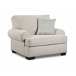 Pemberly Row Traditional Fabric Arm Chair With Pillows in Cream