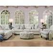 Pemberly Row Traditional Fabric Arm Chair With Pillows in Cream