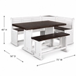 Pemberly Row Counter Height Breakfast Nook Set in White and Brown