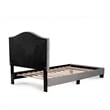 Pemberly Row Twin Size Bed in Velvet in Gray - Easy Assembly
