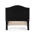 Pemberly Row Twin Size Bed in Velvet in Gray - Easy Assembly