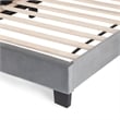 Pemberly Row Twin Size Bed in Velvet in Gray - Easy Assembly