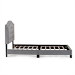 Pemberly Row Twin Size Bed in Velvet in Gray - Easy Assembly